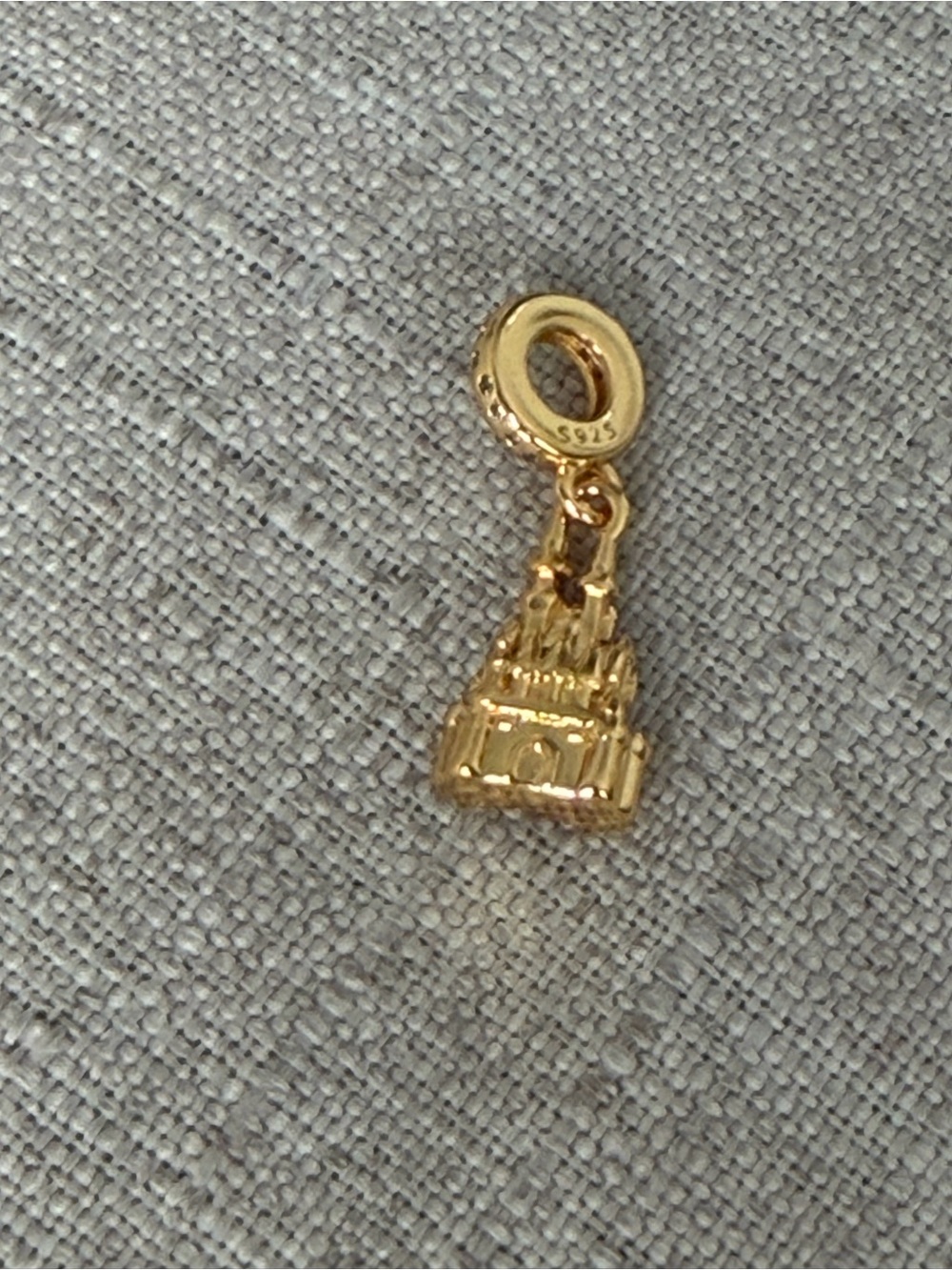 Gold Tone Castle Charm Pendant for Women